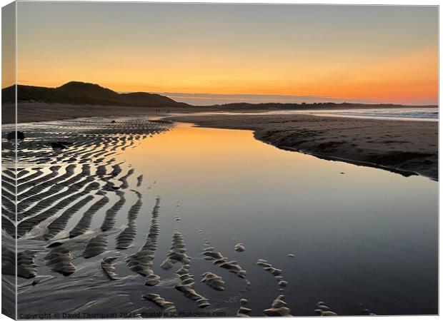 Embleton Beach Sunset Canvas Print by David Thompson