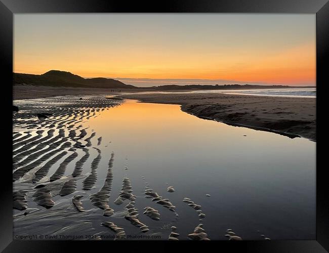 Embleton Beach Sunset Framed Print by David Thompson