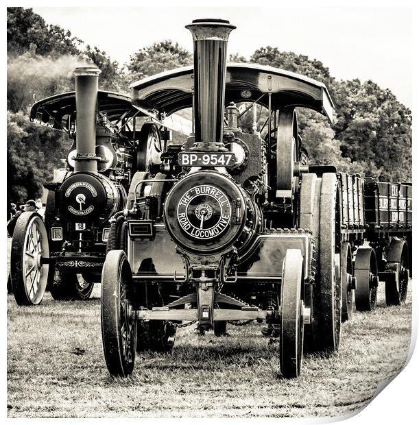 Burrell Road Locomotive at Bloxham Steam Rally Print by Peter Greenway