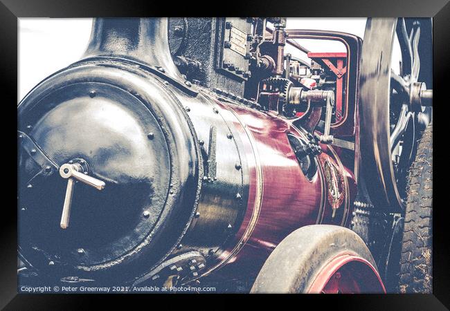 Traction Engine At Bloxham Steam Rally Framed Print by Peter Greenway