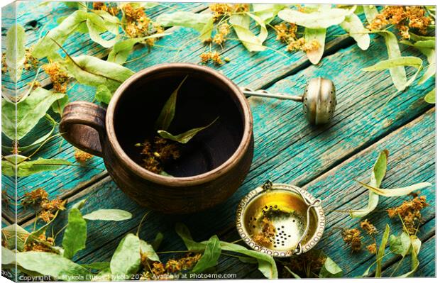 Healing tea from linden,cup of linden tea Canvas Print by Mykola Lunov Mykola