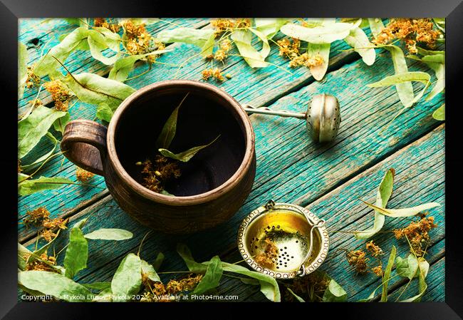 Healing tea from linden,cup of linden tea Framed Print by Mykola Lunov Mykola