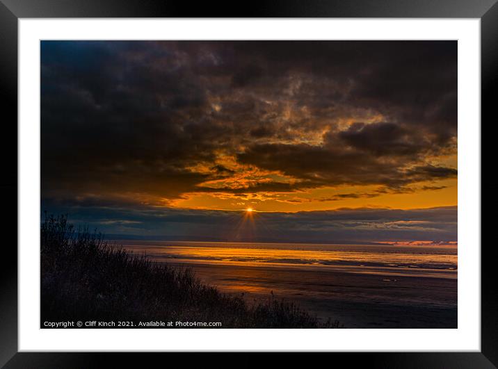Coastal sunset Framed Mounted Print by Cliff Kinch