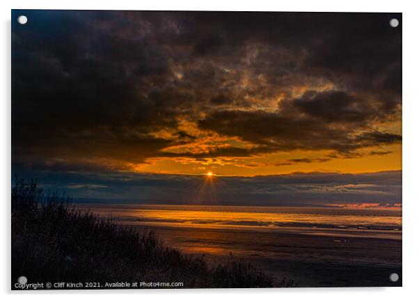 Coastal sunset Acrylic by Cliff Kinch