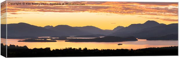 Loch Lomond sunset Canvas Print by Kay Roxby