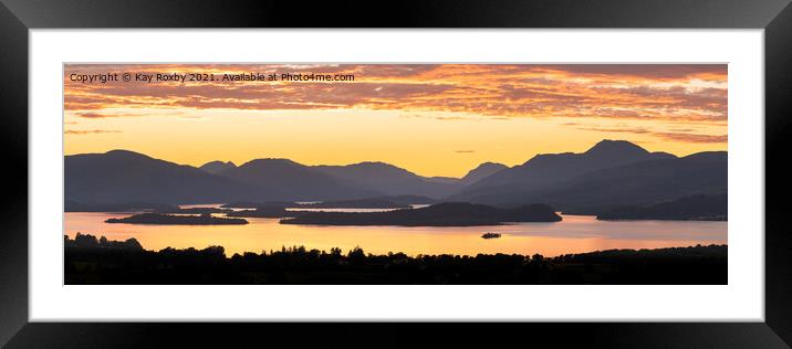 Loch Lomond sunset Framed Mounted Print by Kay Roxby