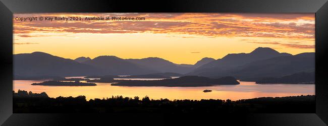 Loch Lomond sunset Framed Print by Kay Roxby