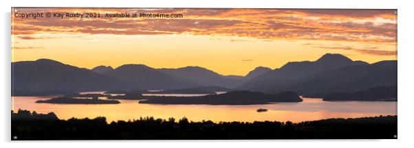 Loch Lomond sunset Acrylic by Kay Roxby