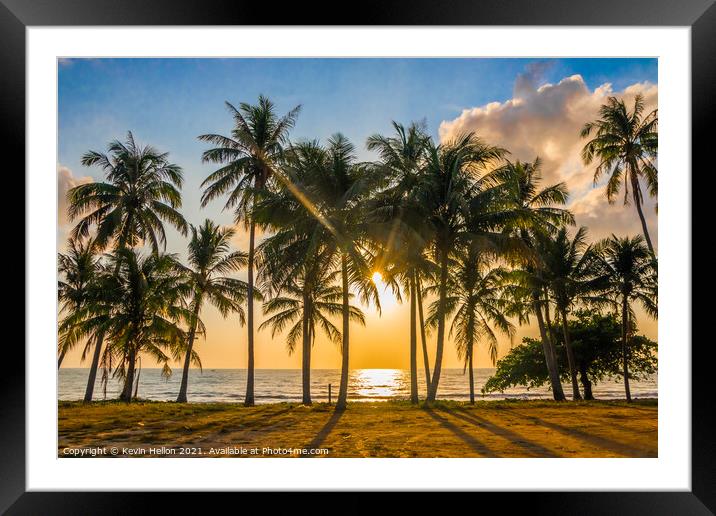 Tropical sunrise Framed Mounted Print by Kevin Hellon
