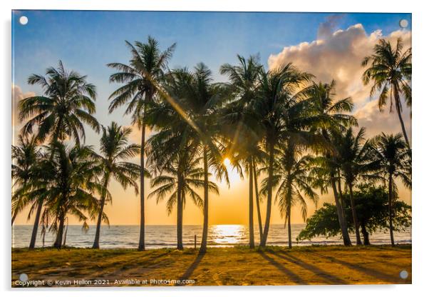 Tropical sunrise Acrylic by Kevin Hellon