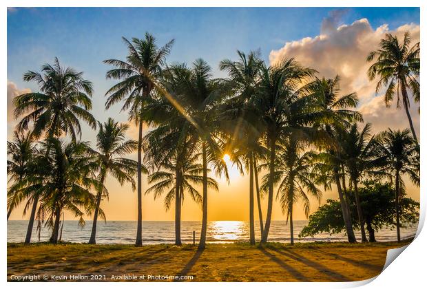 Tropical sunrise Print by Kevin Hellon