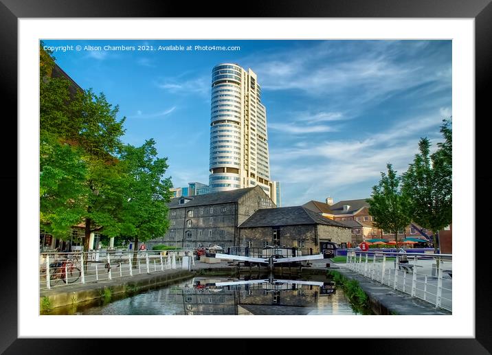 Bridgewater Place and Granary Wharf Framed Mounted Print by Alison Chambers