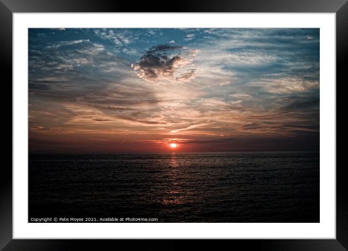 Lions head cloud at sunset Framed Mounted Print by Pete Moyes