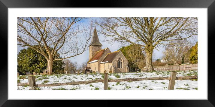 Postling Church, Kent. Framed Mounted Print by David Hare