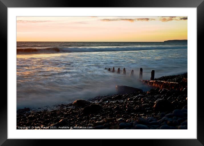 Waves and Pebbles  Framed Mounted Print by Pete Moyes