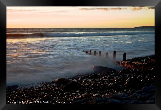 Waves and Pebbles  Framed Print by Pete Moyes