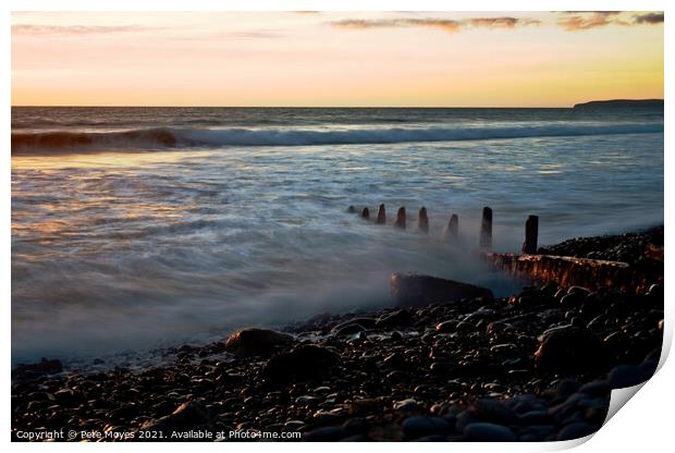 Waves and Pebbles  Print by Pete Moyes