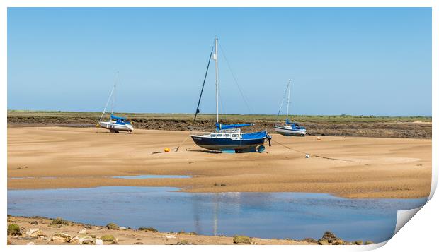 Trio of boats beached at Wells next the Sea Print by Jason Wells