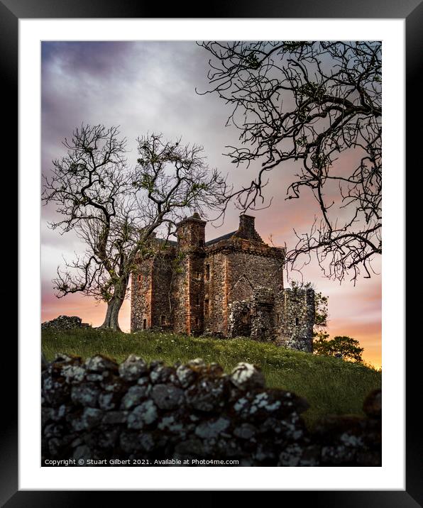Balvaird Castle Sunset Framed Mounted Print by Stuart Gilbert