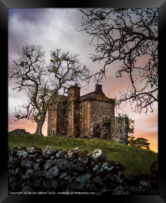 Balvaird Castle Sunset Framed Print by Stuart Gilbert