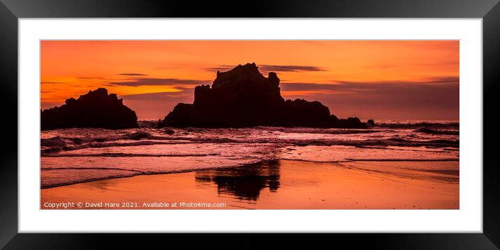 Vivid Big Sur Sunset Framed Mounted Print by David Hare