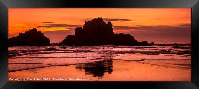 Vivid Big Sur Sunset Framed Print by David Hare