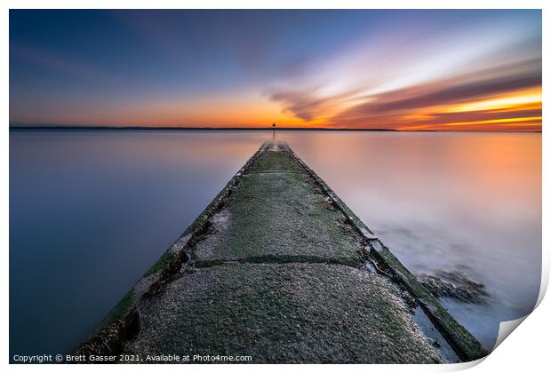 Hill Head Fareham Sunset Print by Brett Gasser