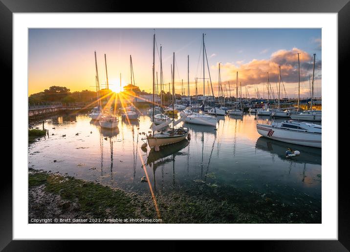 titchfield haven harbour sunrise  Framed Mounted Print by Brett Gasser