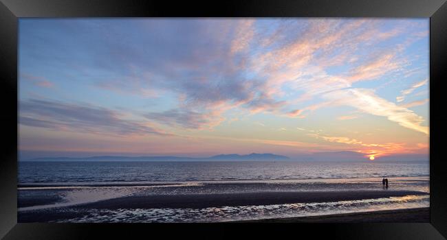 Another day ends, Ayr beach Arran sunset Framed Print by Allan Durward Photography