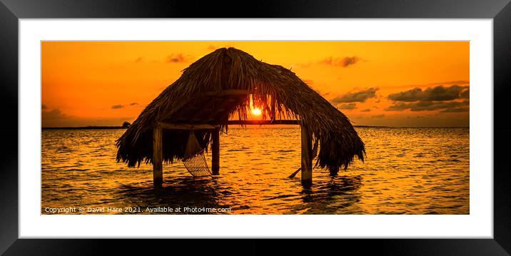 Caribbean Sunset Framed Mounted Print by David Hare