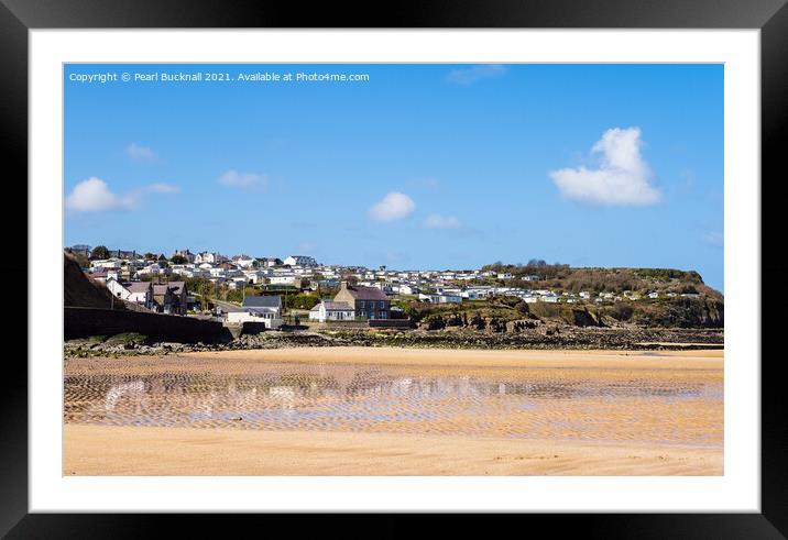 Quiet Sandy Benllech Beach Anglesey Wales Framed Mounted Print by Pearl Bucknall
