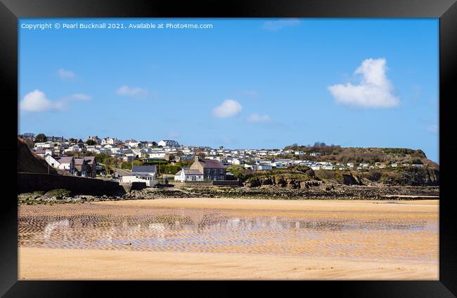 Quiet Sandy Benllech Beach Anglesey Wales Framed Print by Pearl Bucknall