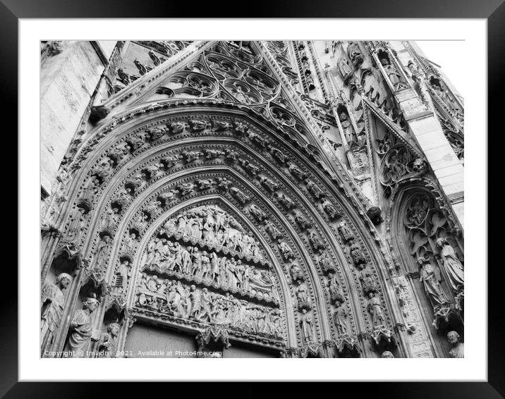 Rouen Cathedral, Normandy, France, Monochrome Framed Mounted Print by Imladris 
