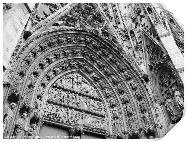 Rouen Cathedral, Normandy, France, Monochrome Print by Imladris 