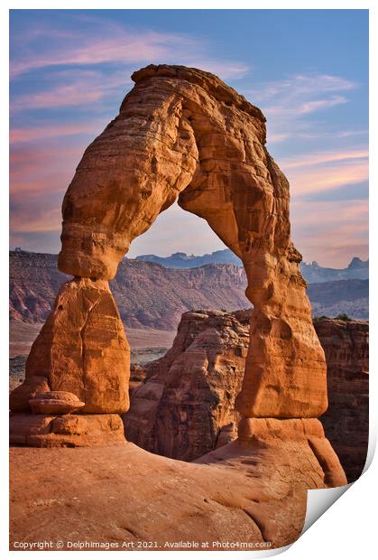 Arches National Park, Delicate arch Print by Delphimages Art