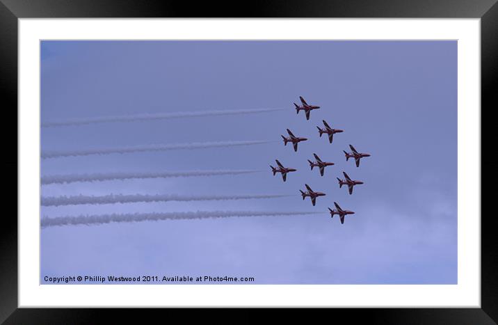 red arrows diamond nine Framed Mounted Print by Phillip Westwood