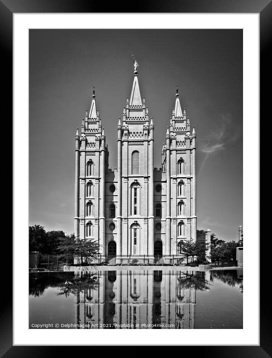 Salt Lake Temple on Temple square, Salt Lake City  Framed Mounted Print by Delphimages Art