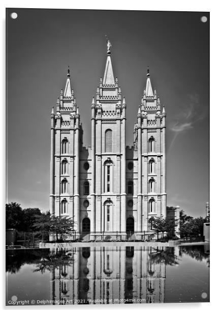 Salt Lake Temple on Temple square, Salt Lake City  Acrylic by Delphimages Art