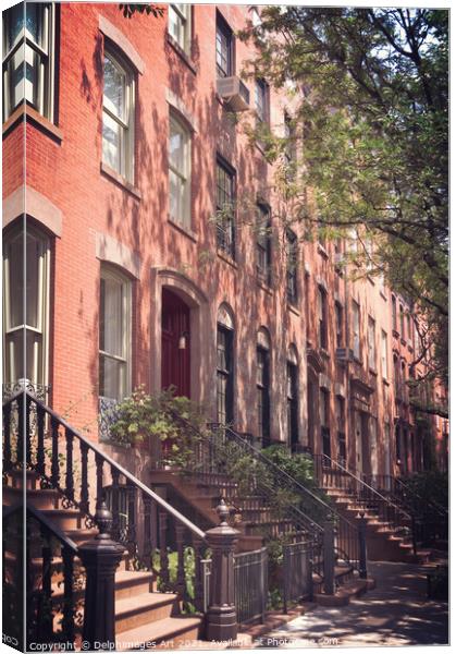 New York  townhouses, Greenwich village Canvas Print by Delphimages Art