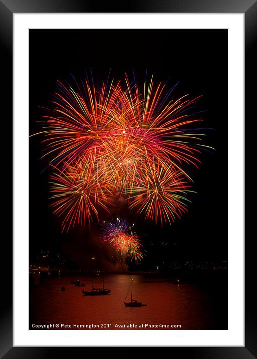 Fireworks at Plymouth Framed Mounted Print by Pete Hemington