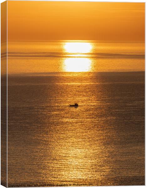 Golden Sunrise Reflection Canvas Print by Paul Whyman