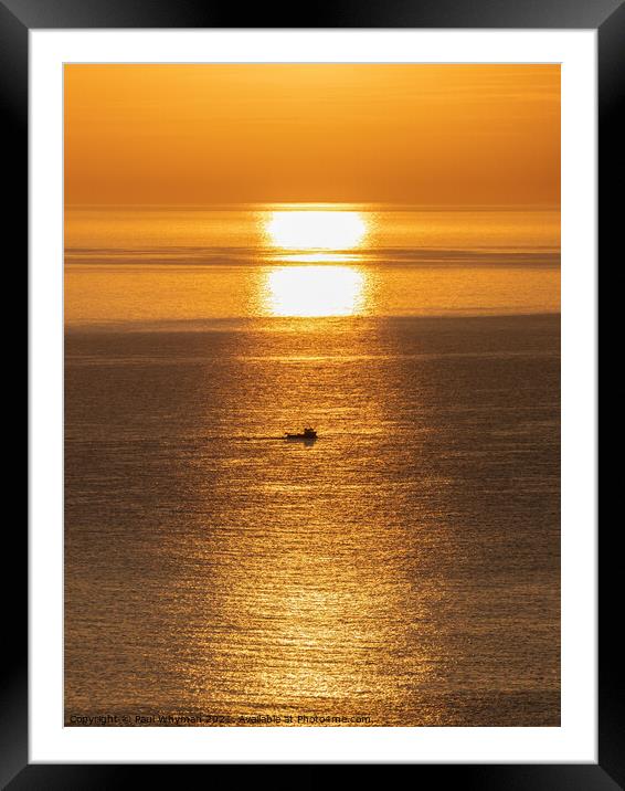 Golden Sunrise Reflection Framed Mounted Print by Paul Whyman
