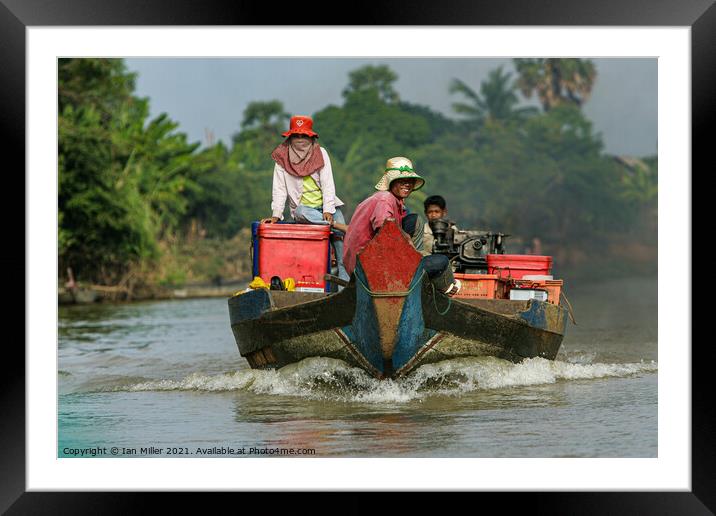 Working Boat in Vietnam Framed Mounted Print by Ian Miller