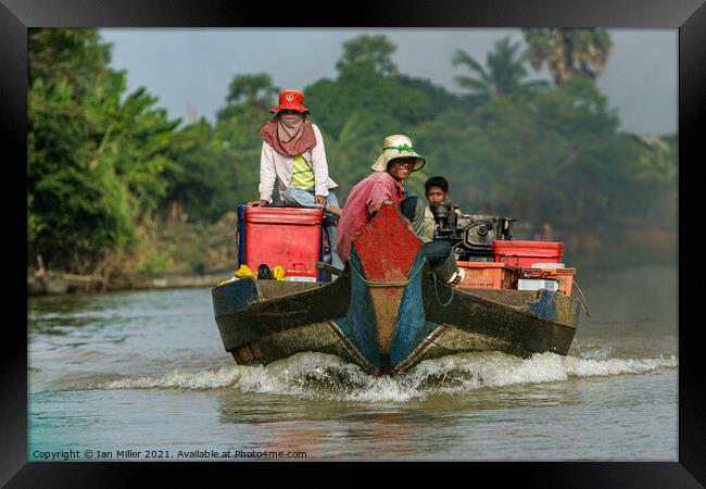 Working Boat in Vietnam Framed Print by Ian Miller