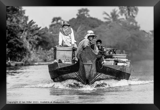River Boat, Vietnam Framed Print by Ian Miller