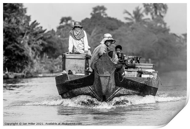 River Boat, Vietnam Print by Ian Miller