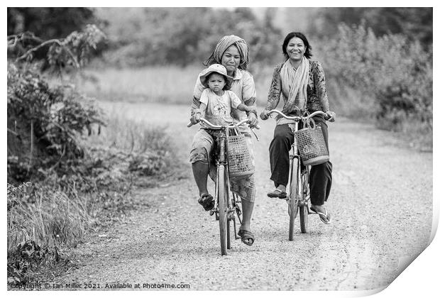Bikes on a dirt road, Vietnam Print by Ian Miller