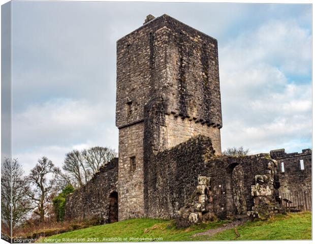 Remains of Mugdock Castle Canvas Print by George Robertson