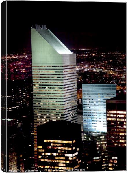Citicorp Building Skyscraper New York City Night Canvas Print by William Perry