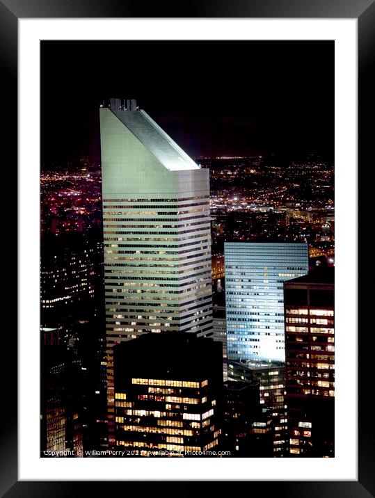 Citicorp Building Skyscraper New York City Night Framed Mounted Print by William Perry